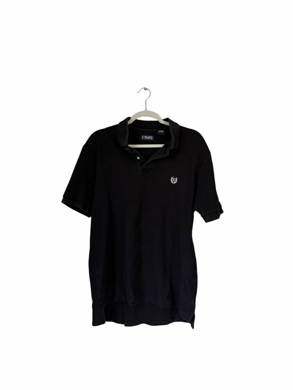 Chaps Men’s Black Polo with Embroidered Crest